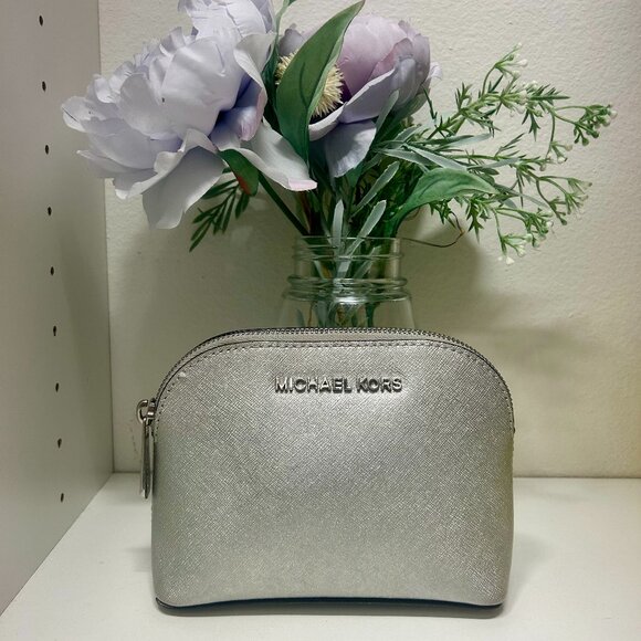 Michael Kors Handbags - MICHAEL KORS Silver Cosmetic Pouch